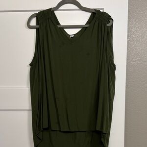 Elegant Olive Green Sleeveless Top